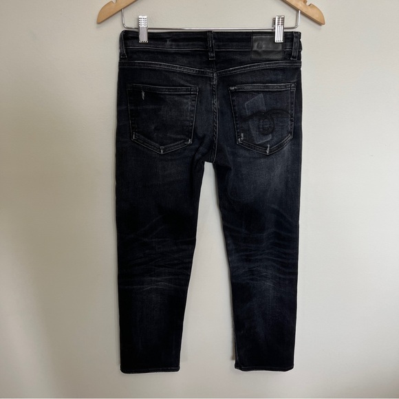 R13 Boy Straight Distressed Jean in Black Size 25 - Picture 4 of 6
